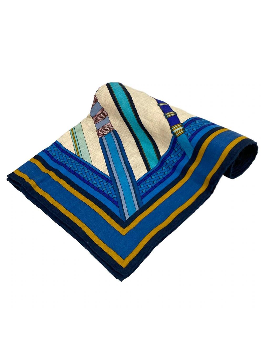 Hermes Carre Blue Pink Multi Cashmere #373479H10B